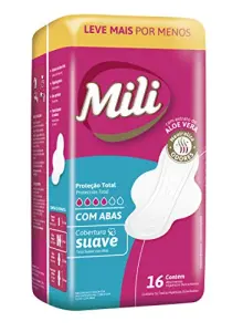 Absorvente Mili Protecao Total - Pacote C/16 - Suave com Abas