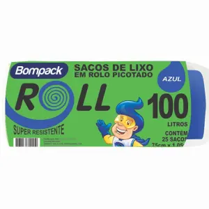 Saco P/Lixo Teiu 100 Lt Azul 5Un